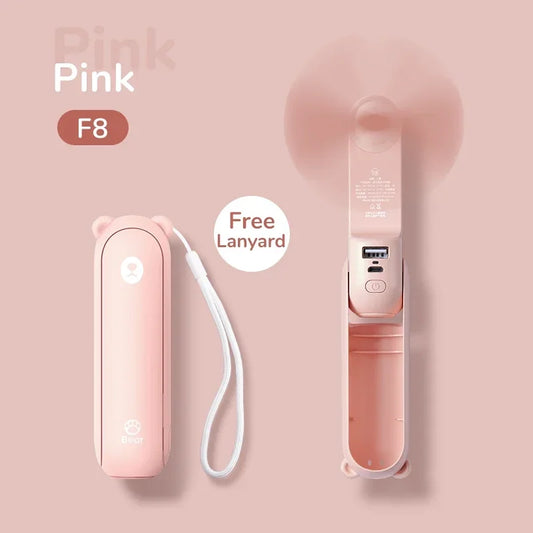 Mini Przenośny Wiatraczek 3w1 USB - Powerbank Latarka