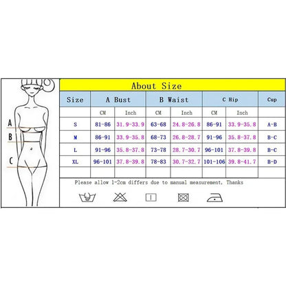 Seksowne Bikini Push Up 2025 - Damski Strój Kąpielowy Brazylijski z Nadrukiem