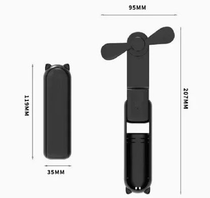Przenośny Mini Wentylator 2w1 z Powerbankiem Awaryjnym do Telefonu