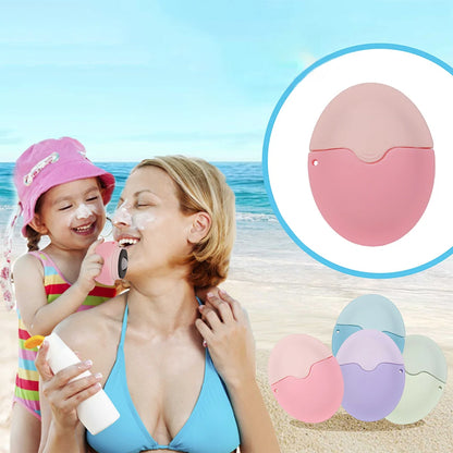 Silikonowy Aplikator do Kremu z Filtrem SPF z Wbudowanym Pojemnikiem - Roll-on z Gąbką, Wielorazowy, Przenośny