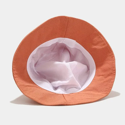 Bawełniany Kapelusz Bucket Hat z Kwiatowym Haftem