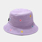 Bawełniany Kapelusz Bucket Hat z Kwiatowym Haftem