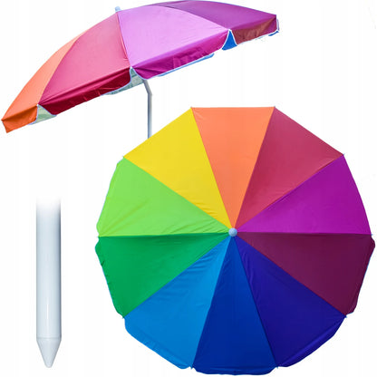 Kolorowy Parasol Ogrodowy / Plażowy na Balkon - 220 cm