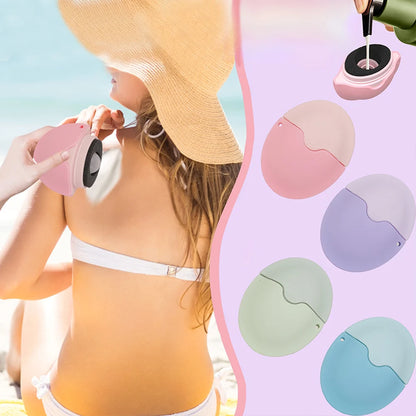 Silikonowy Aplikator do Kremu z Filtrem SPF z Wbudowanym Pojemnikiem - Roll-on z Gąbką, Wielorazowy, Przenośny