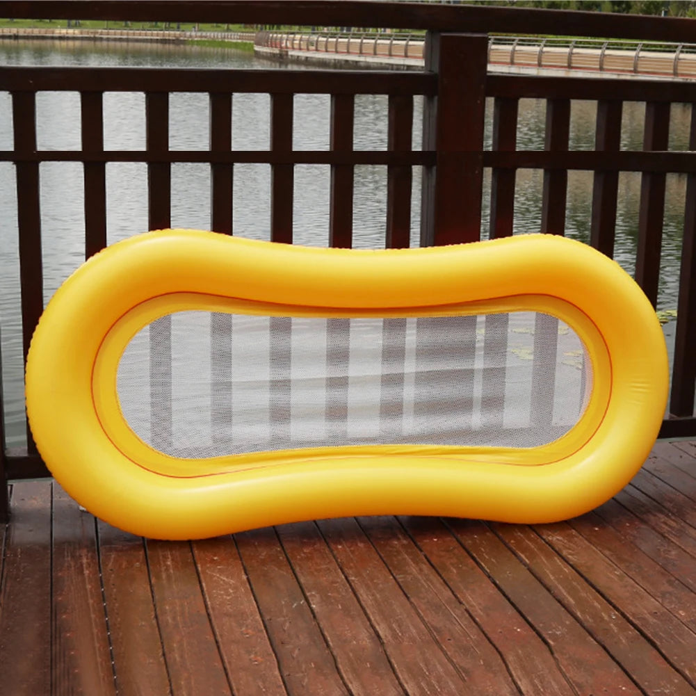 Składany Nadmuchiwany Materac Pływający PVC - Przenośny Materac Wodny z Pompką do Basenu, na Plażę i Letnie Party