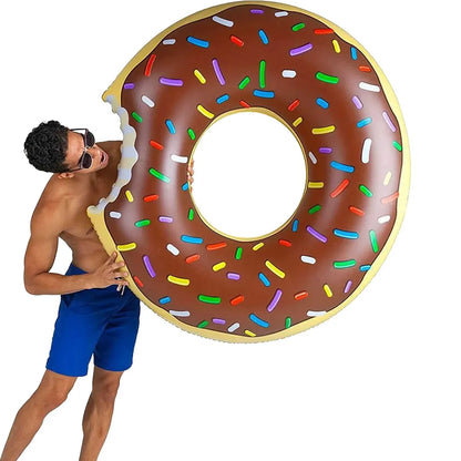 Nadmuchiwane Koło do Pływania Donut - Brązowy Pączek Plażowy