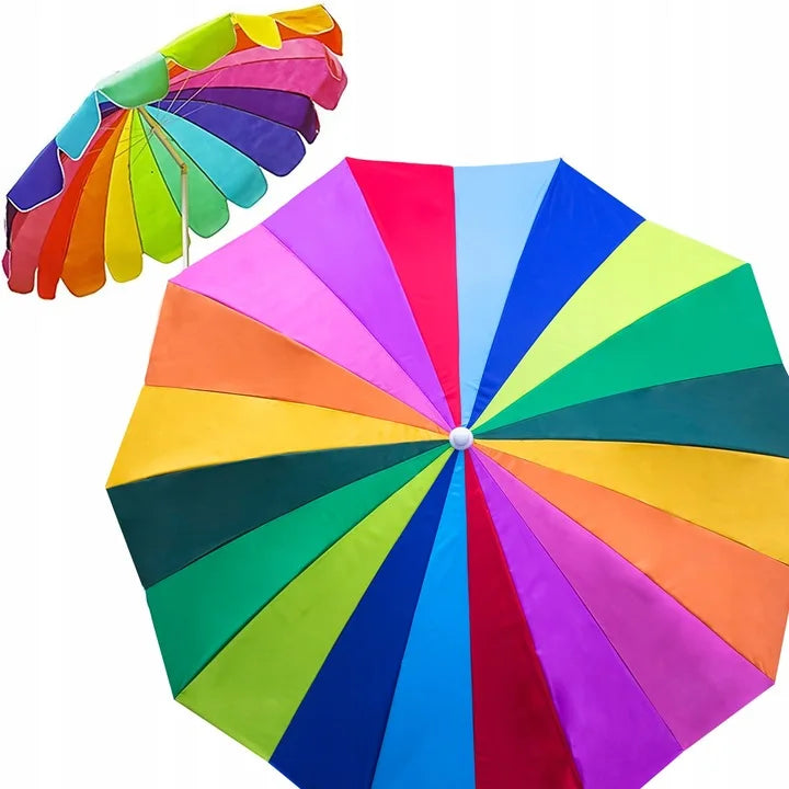 Kolorowy Parasol Ogrodowy / Plażowy na Balkon - 220 cm