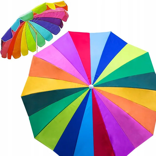Kolorowy Parasol Ogrodowy / Plażowy na Balkon - 220 cm