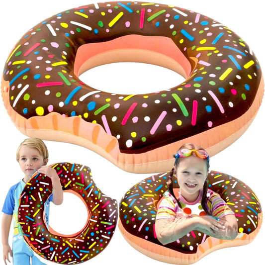 Nadmuchiwane Koło do Pływania Donut - Brązowy Pączek Plażowy